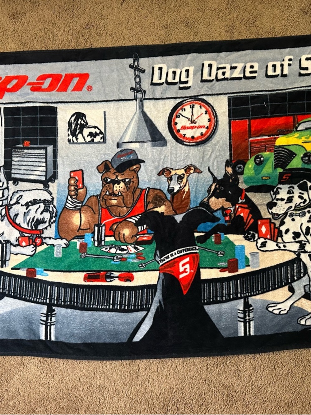 Snap On Tools Beach Towel Dog Daze of Summer Dogs Poker Vintgae Promotion